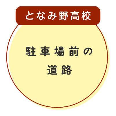 となみ野高校駐車場前の道路